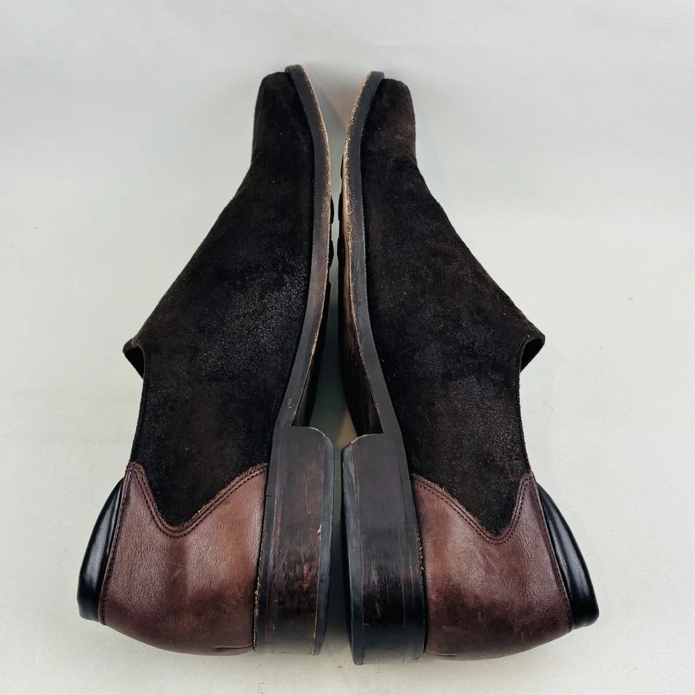 Donald Pliner Rex Loafer Mens 10.5 M Brown Suede Leather Slip On Loafers Italy